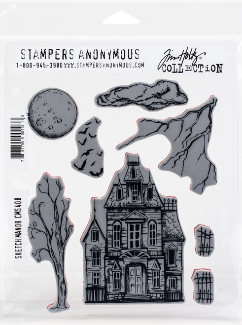 Tim Holtz Cling Stamps 7"X8.5"-Sketch Manor