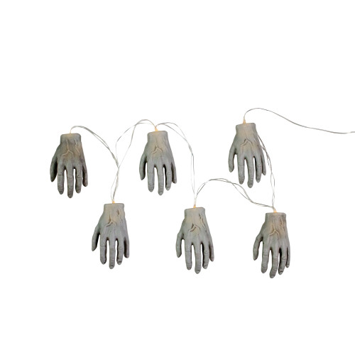 Set of 6 Skeleton Hands Halloween Light Set