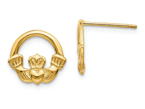 FJC Finejewelers 14k Yellow Gold Claddagh Post Earrings TC557A
