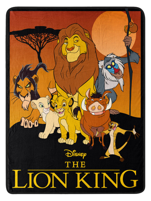 Disney Lion King Pride Friends Fleece Super Plush Throw Blanket 46" x 60" (117cm x 152cm)
