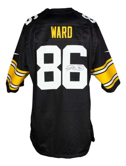 Hines Ward Signed Pittsburgh Steelers Black Nike Replica Football Jersey JSA