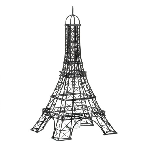 15.75" Black Contemporary Eiffel Tower Candle Holder
