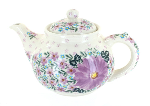 Blue Rose Polish Pottery Lilac Garden Teapot