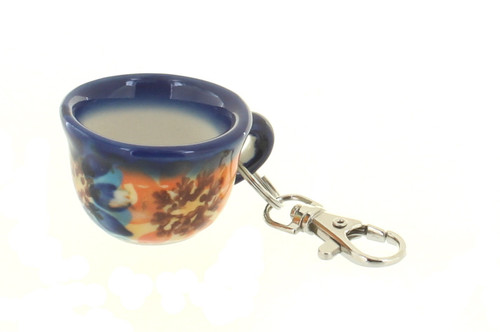 Blue Rose Polish Pottery Autumn Burst Key Chain
