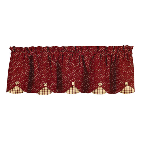 Park Designs Apple Jack Scallop Valance - Red - 58''L