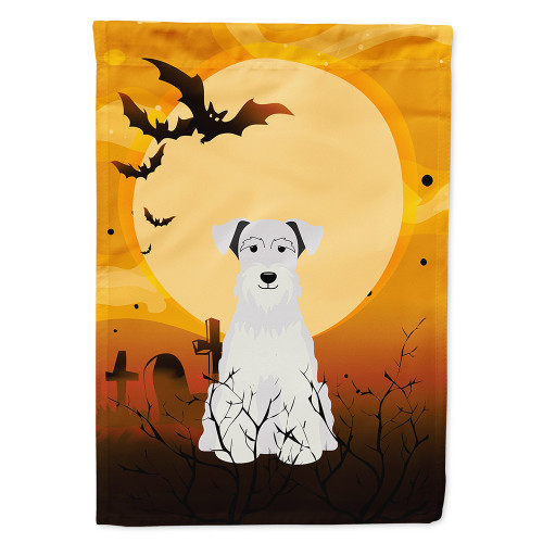 Halloween Miniature Schanuzer White Flag Canvas House Size BB4319CHF