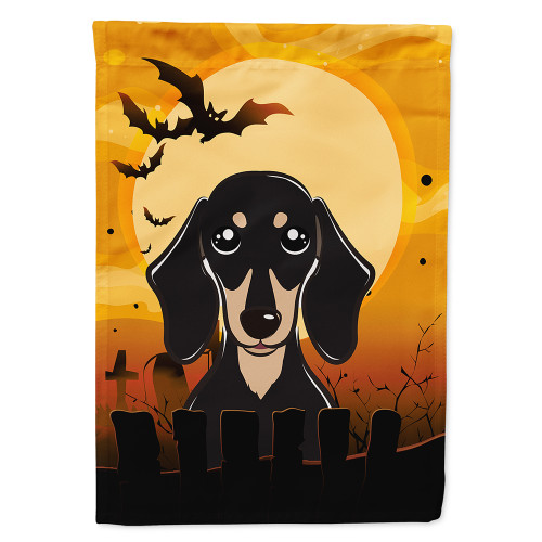 Halloween Smooth Black and Tan Dachshund Flag Canvas House Size BB1773CHF