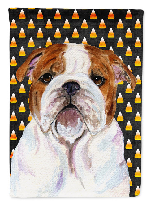 Caroline's Treasures SS4277-FLAG-PARENT Bulldog English Candy Corn Halloween Portrait Flag, , multicolor - SS4277GF