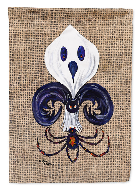 Caroline's Treasures 8749-FLAG-PARENT Halloween Ghost Spider Bat Fleur de lis Flag, , multicolor - 8749CHF