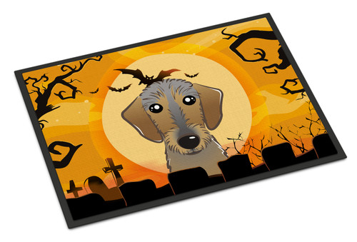 Halloween Wirehaired Dachshund Door Mat, Indoor Rug or Outdoor Welcome Mat 24x36 Doormat BB1791JMAT