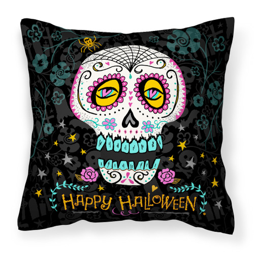 Happy Halloween Day of the Dead Fabric Decorative Pillow VHA3035PW1818