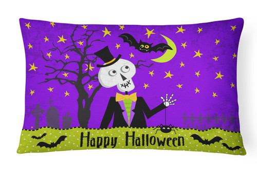 Happy Halloween Skeleton Fabric Decorative Pillow VHA3014PW1216