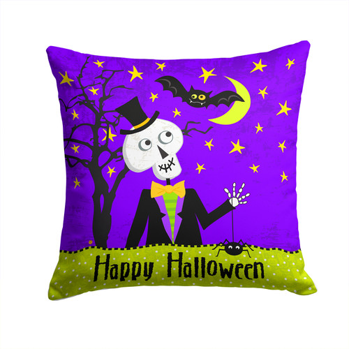 Happy Halloween Skeleton Fabric Decorative Pillow VHA3014PW1414