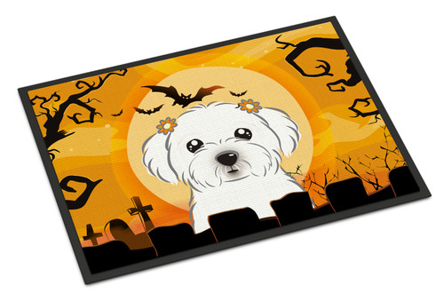 Halloween Maltese Door Mat, Indoor Rug or Outdoor Welcome Mat 18x27 Doormat BB1766MAT
