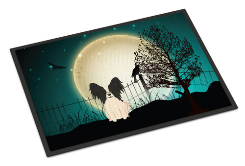 Caroline's Treasures BB2266MAT Halloween Scary Papillon Black White Indoor or Outdoor Mat 18x27 , 18H X 27W, multicolor
