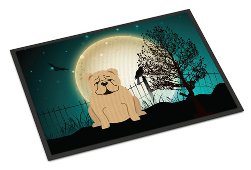Caroline's Treasures BB2314MAT Halloween Scary  English Bulldog Fawn Indoor or Outdoor Mat 18x27 , 18H X 27W, multicolor