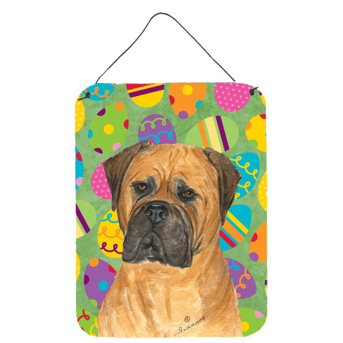 Bullmastiff Easter Eggtravaganza Aluminium Metal Wall or Door Hanging Prints