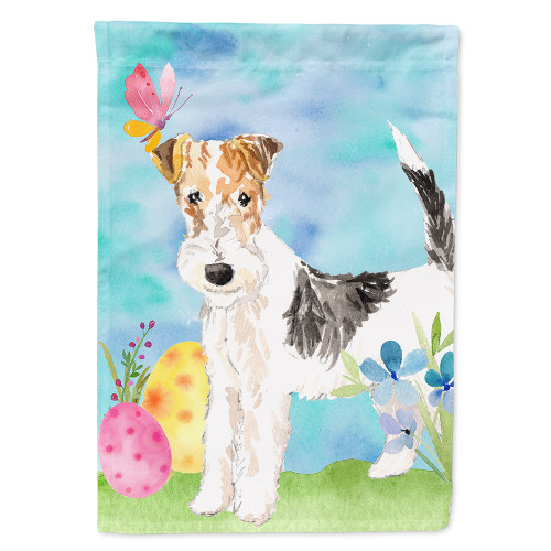 Easter Eggs Fox Terrier Flag Canvas House Size CK1892CHF