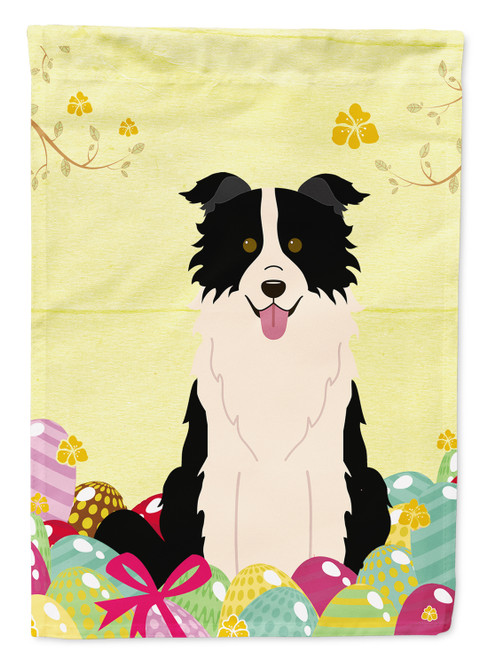 Caroline's Treasures BB6118GF Easter Eggs Border Collie Black White Flag Garden Size , Small, multicolor