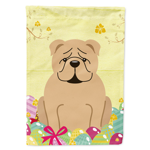 Easter Eggs English Bulldog Fawn Flag Canvas House Size BB6124CHF