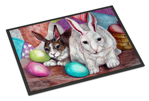 Buddy Buddies Easter Rabbit Door Mat, Indoor Rug or Outdoor Welcome Mat 18x27 Doormat PJC1064MAT