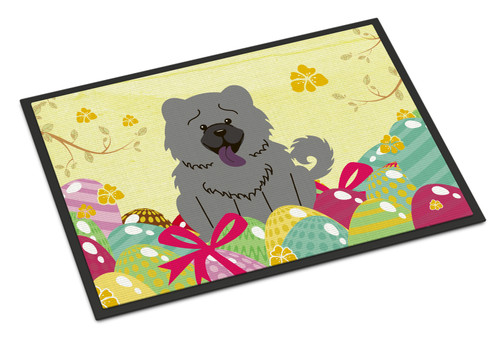 Easter Eggs Chow Chow Blue Door Mat, Indoor Rug or Outdoor Welcome Mat 24x36 Doormat BB6139JMAT