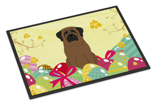 Easter Eggs Bullmastiff Door Mat, Indoor Rug or Outdoor Welcome Mat 18x27 Doormat BB6084MAT