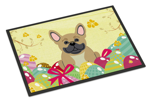 Easter Eggs French Bulldog Cream Door Mat, Indoor Rug or Outdoor Welcome Mat 18x27 Doormat BB6010MAT