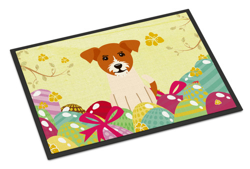 Easter Eggs Jack Russell Terrier Door Mat, Indoor Rug or Outdoor Welcome Mat 24x36 Doormat BB6108JMAT