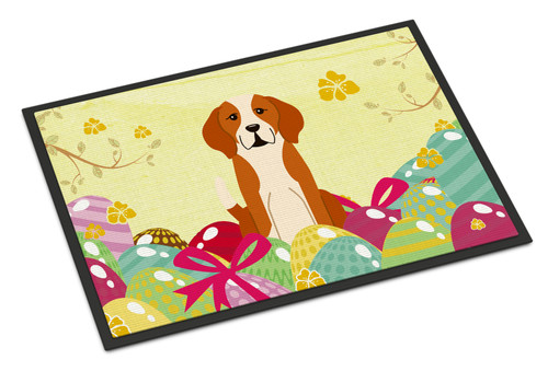 Easter Eggs English Foxhound Door Mat, Indoor Rug or Outdoor Welcome Mat 24x36 Doormat BB6110JMAT