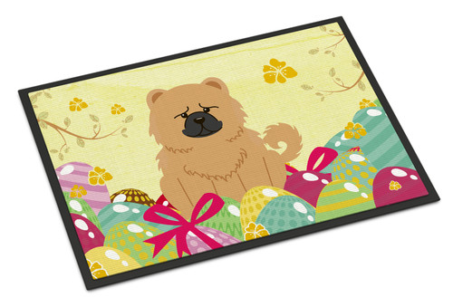 Easter Eggs Chow Chow Cream Door Mat, Indoor Rug or Outdoor Welcome Mat 24x36 Doormat BB6144JMAT