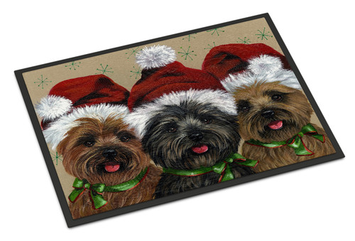 Caroline's Treasures PPP3251JMAT Cairn Terrier Christmas Ceaser and Co Indoor or Outdoor Mat 24x36 , 24H X 36W, multicolor