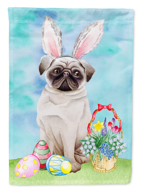 Caroline's Treasures CK1375GF Pug Easter Bunny Flag Garden Size , Small, multicolor