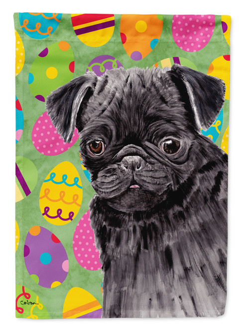 Caroline's Treasures SC9446-FLAG-PARENT Pug Easter Eggtravaganza Flag, , multicolor - SC9446CHF