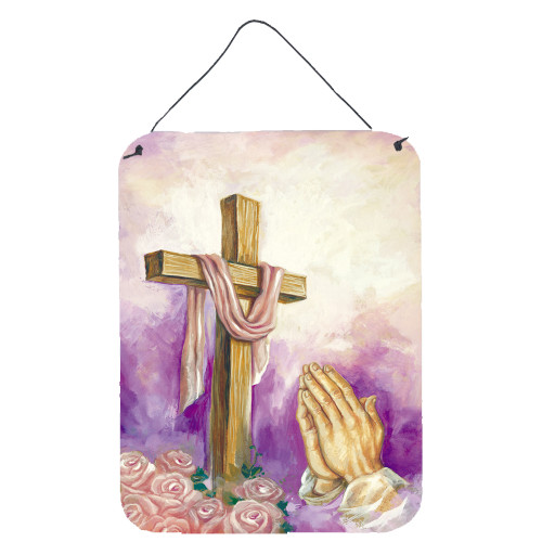 Easter Cross with Praying Hands Wall or Door Hanging Prints APH2810DS1216