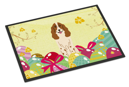 Easter Eggs Russian Spaniel Door Mat, Indoor Rug or Outdoor Welcome Mat 18x27 Doormat BB6031MAT