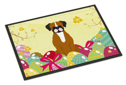 Easter Eggs Flashy Fawn Boxer Door Mat, Indoor Rug or Outdoor Welcome Mat 24x36 Doormat BB6116JMAT