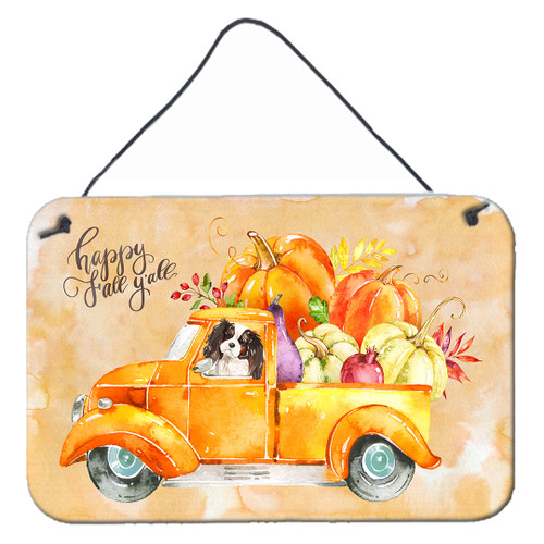 Fall Harvest Tricolor Cavalier Spaniel Wall or Door Hanging Prints CK2652DS812