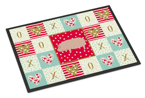 Welsh Pig Love Door Mat, Indoor Rug or Outdoor Welcome Mat 24x36 Doormat