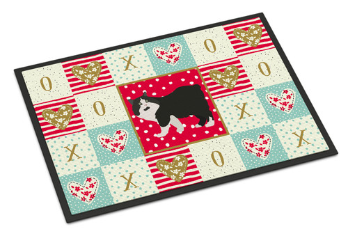 Cymric Cat Love Door Mat, Indoor Rug or Outdoor Welcome Mat 24x36 Doormat