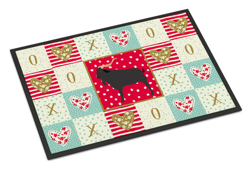 Verata Goat Love Door Mat, Indoor Rug or Outdoor Welcome Mat 24x36 Doormat