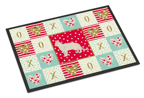 American Shorthair #2 Cat Love Door Mat, Indoor Rug or Outdoor Welcome Mat 18x27 Doormat