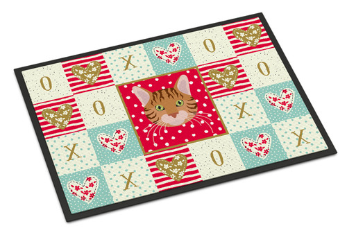 Caroline's Treasures CK5089JMAT Bengal Cat Love Door Mat, Indoor Rug or Outdoor Welcome Mat 24x36 Doormat, 24H X 36W, multicolor