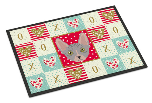 Bambino Cat Love Door Mat, Indoor Rug or Outdoor Welcome Mat 18x27 Doormat