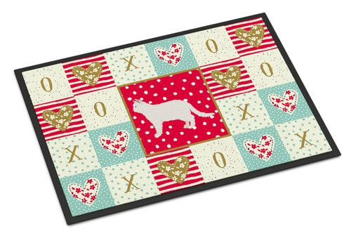 Poodle Cat #2 Cat Love Door Mat, Indoor Rug or Outdoor Welcome Mat 24x36 Doormat