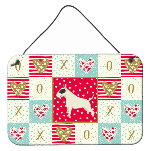 Black and White Bull Terrier Love Wall or Door Hanging Prints