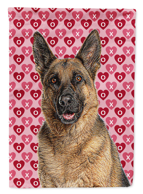 Caroline's Treasures KJ1194GF Hearts Love and Valentine's Day German Shepherd Flag Garden Size , Small, multicolor
