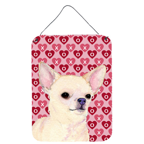 Caroline's Treasures SS4472DS1216 Chihuahua Hearts Love and Valentine's Day Portrait Wall or Door Hanging Prints, 12x16, multicolor