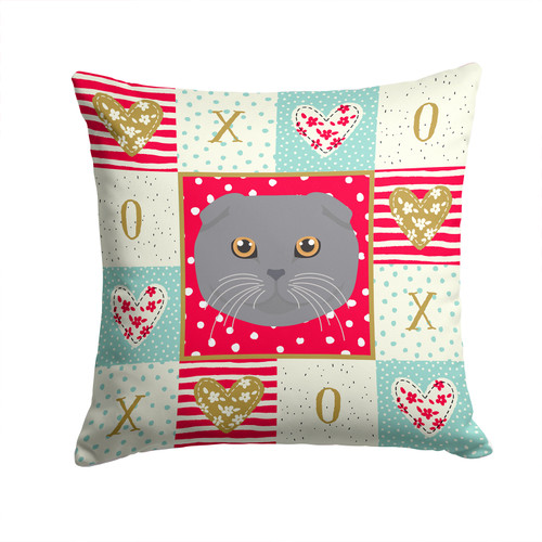 Scottish Fold Cat Love Fabric Decorative Pillow CK5158PW1414