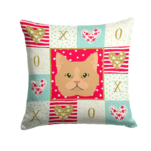 Selkirk Rex Cat Love Fabric Decorative Pillow CK5160PW1414